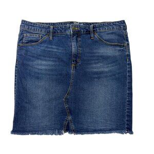 Universal Thread Denim Mini Skirt Blue Women’s 18/34 Raw Hem Stretch Jean Skirt